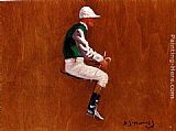 Sir Alfred James Munnings Famous Paintings - A Jockey Study For Hethersett Races